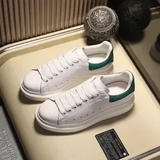 Alexander McQueen Oversized Sneaker White Green Sole Perforated Toe Lifestyle Sneakers