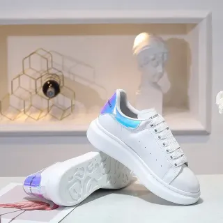 Alexander McQueen Oversized Sneaker White Multicolor Platform Sole Iridescent Heel Tab Lifestyle Sneakers