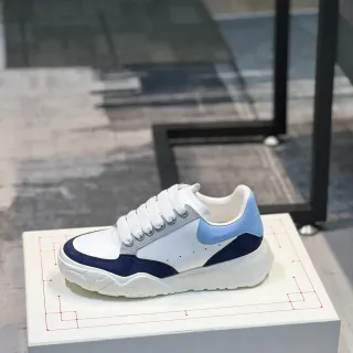 Alexander McQueen Oversized Sneaker White Navy Light Blue Chunky Sneakers