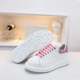 Alexander McQueen Oversized Sneaker White Pink Platform Sole Smooth Leather Upper Lifestyle Sneakers