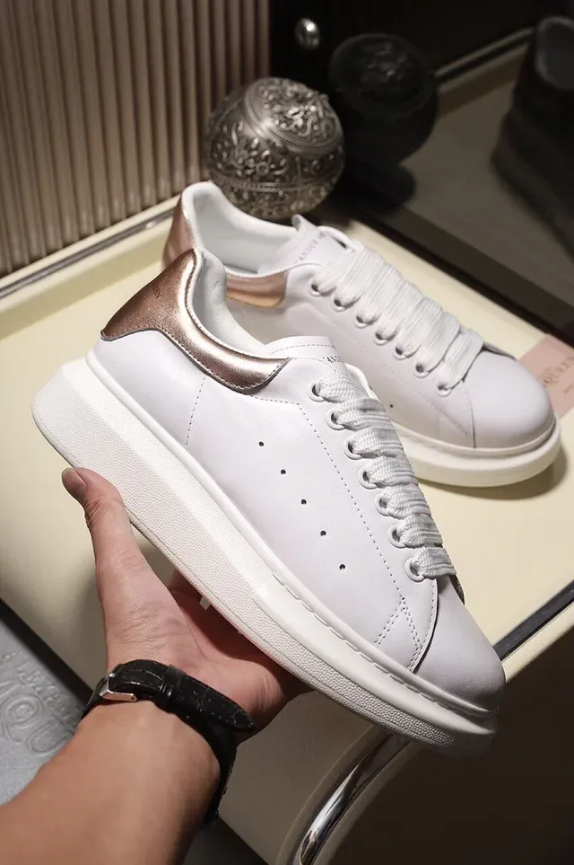 Alexander McQueen أبيض بني منخفض التوب جلد العلوي أسلوب الحياة أحذية رياضية 6