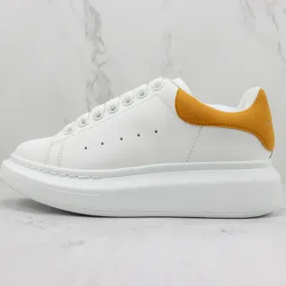 Alexander McQueen White Yellow Oversized Sole Smooth Leather Upper Lifestyle Sneakers