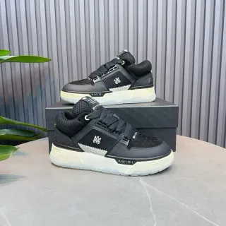 Amiri Black Beige Low-Top Mixed-Material Upper Lifestyle Sneakers
