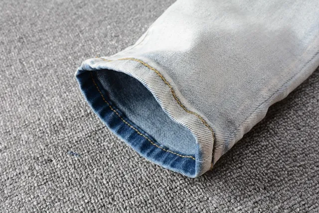 Amiri Blue White Distressed Graphic-Print Jeans 7