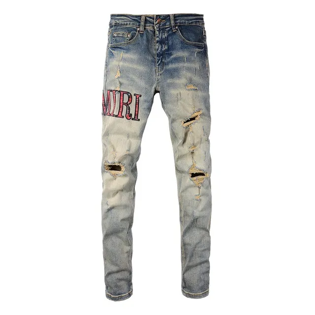 Amiri Distressed Logo Slim-Fit Jeans 2