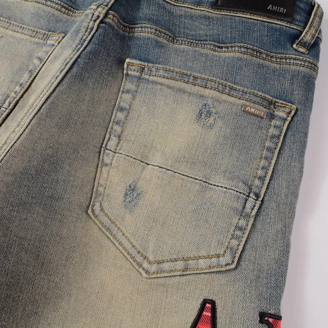 Amiri Distressed Logo Slim-Fit Jeans 9