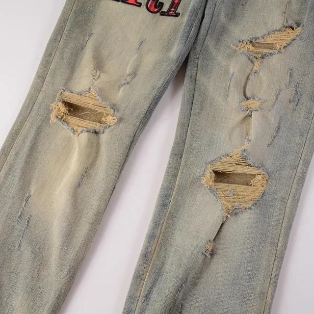 Amiri Distressed Logo Slim-Fit Jeans 11