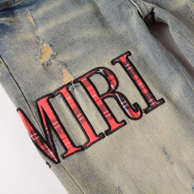 Amiri Distressed Logo Slim-Fit Jeans 12