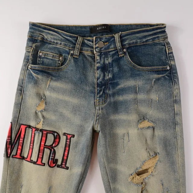 Amiri Distressed Logo Slim-Fit Jeans 16