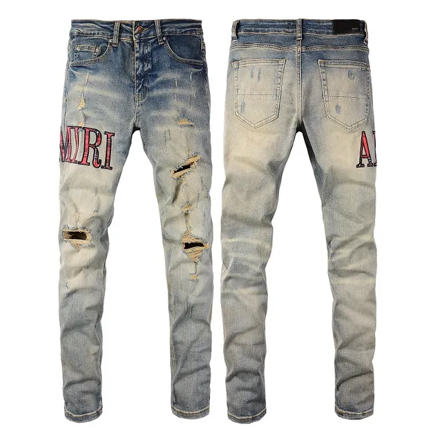 Amiri Distressed Logo Slim-Fit Jeans 17