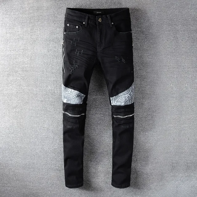 Amiri Distressed Panelled Moto Jeans 12