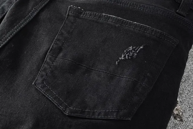 Amiri Distressed Panelled Moto Jeans 16