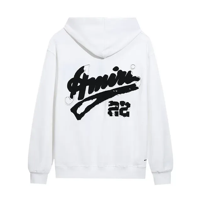 Amiri Graphic Logo Black White Relaxed-Fit Hoodie 3