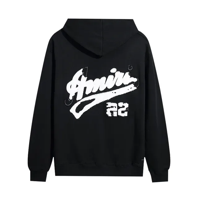 Amiri Graphic Logo Black White Relaxed-Fit Hoodie 5