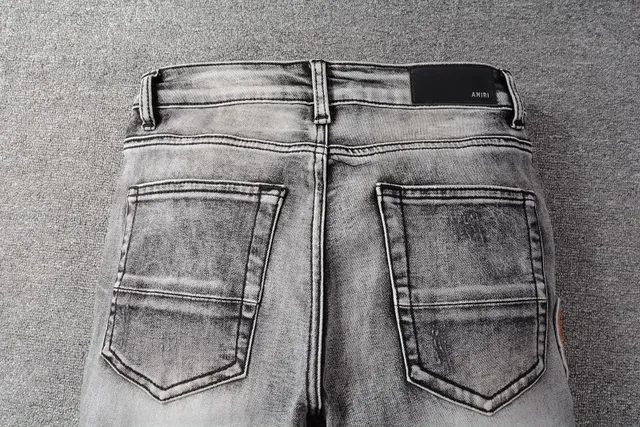 Amiri Gray Black Distressed Patchwork Jeans 11