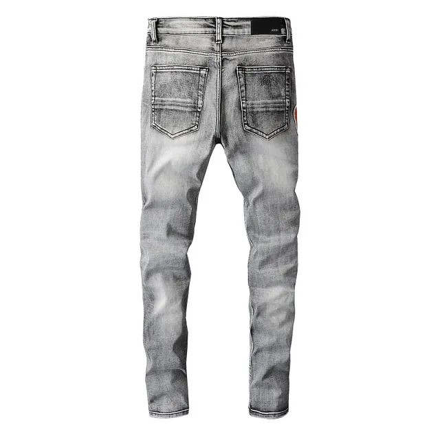 Amiri Gray Black Distressed Patchwork Jeans 12