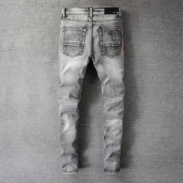 Amiri Gray Black Distressed Patchwork Jeans 13