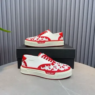 Amiri MA Court Star-Perforated Red and White Lifestyle Sneakers