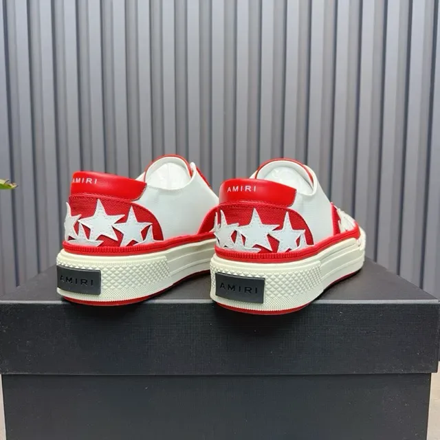 Amiri MA Court Star-Perforated Vermelho e Branco Tênis Lifestyle 2