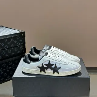 Amiri MA Court White Black Leather Upper Star Appliqués Lifestyle Sneakers