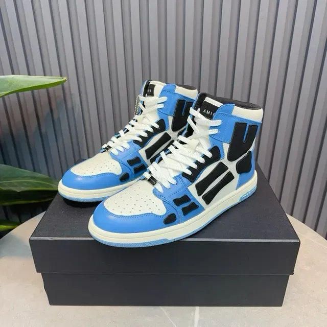 Amiri Skel Top High bleu blanc noir sneakers lifestyle 2