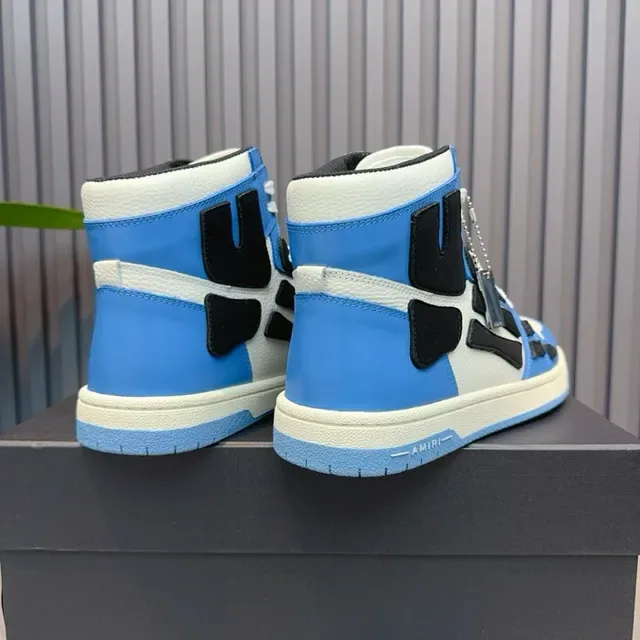 Amiri Skel Top High bleu blanc noir sneakers lifestyle 3