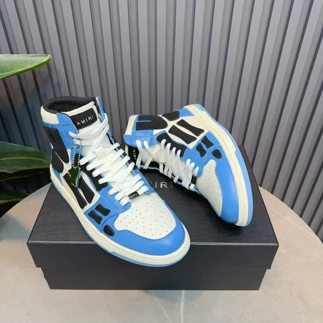Amiri Skel Top High bleu blanc noir sneakers lifestyle 4