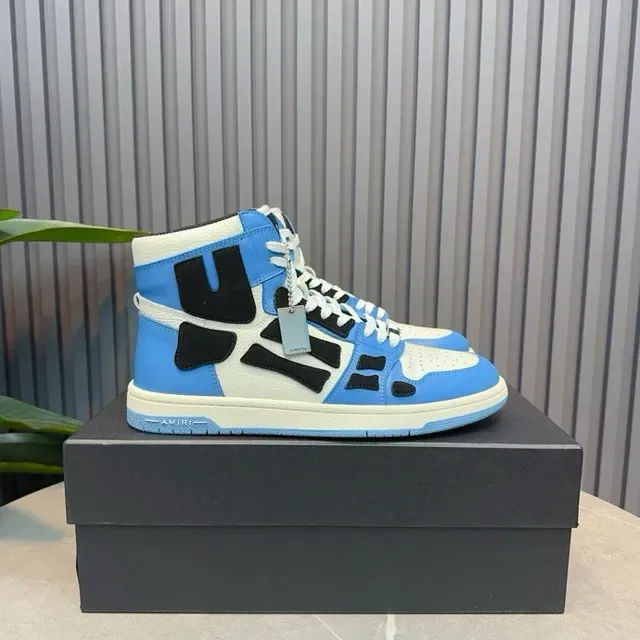 Amiri Skel Top High bleu blanc noir sneakers lifestyle 5