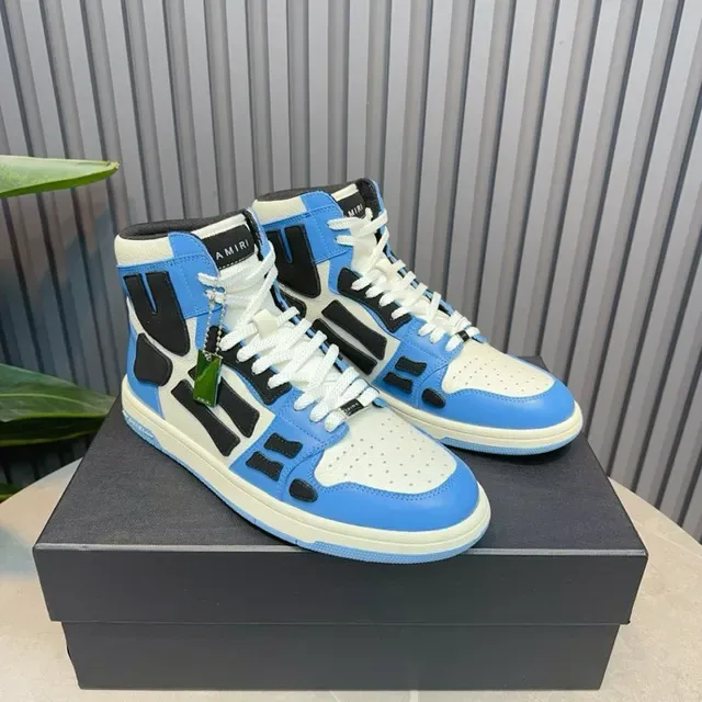 Amiri Skel Top High bleu blanc noir sneakers lifestyle 6