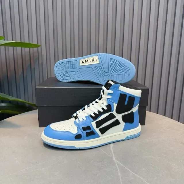 Amiri Skel Top High bleu blanc noir sneakers lifestyle 7