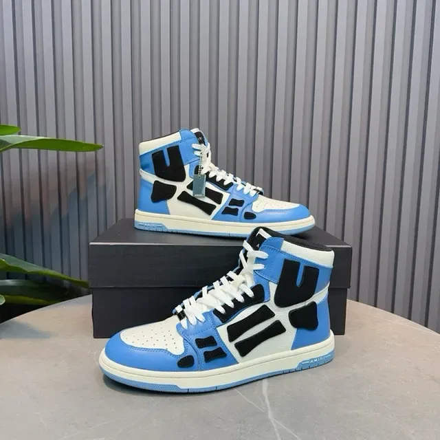 Amiri Skel Top High bleu blanc noir sneakers lifestyle 8