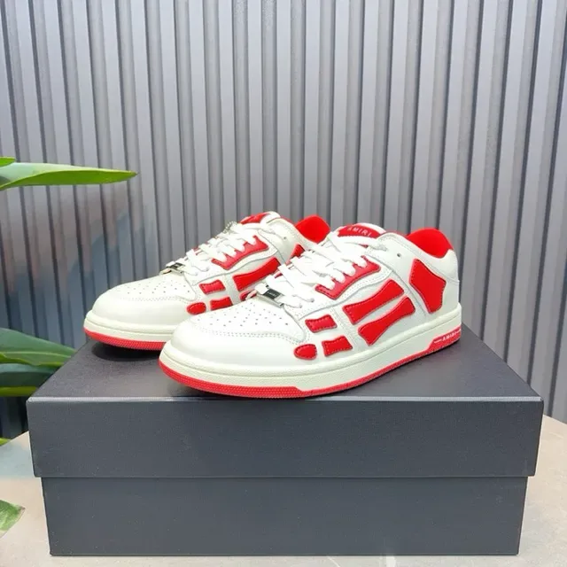 Amiri Skel Top Low White and Red Lifestyle Sneakers 7