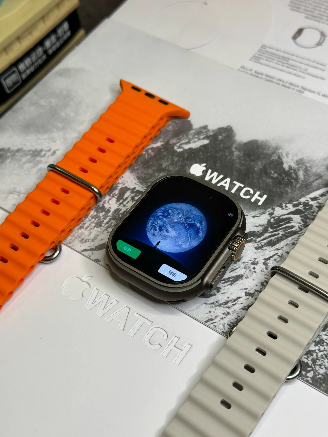 Apple Ultra Cinza Laranja Rústico Quadrado Case Elevado Titanium Style Bezel Esportivo Relógio 11