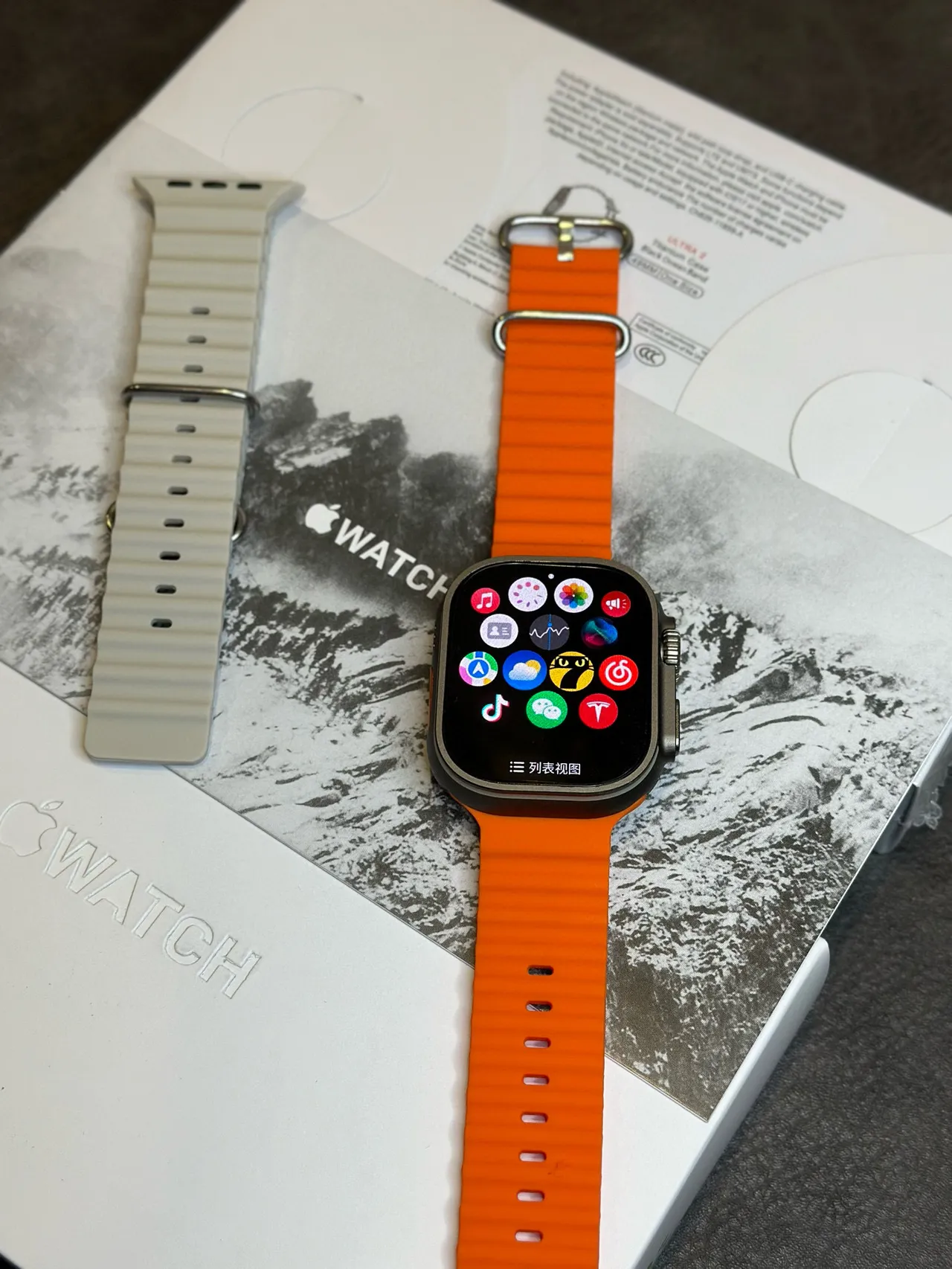 Apple Ultra Cinza Laranja Rústico Quadrado Case Elevado Titanium Style Bezel Esportivo Relógio 14