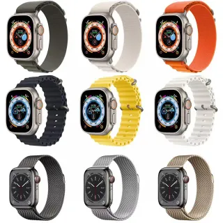 Apple Watch Ultra 2 Gray Orange Titanium Case Modular Sport Bands Sports Watch