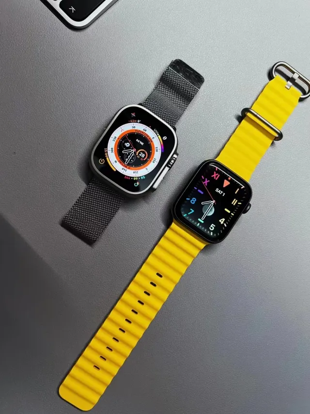 Apple Watch Ultra 2 Gray Orange Titanium Case Modular Sport Bands Sports Watch 7