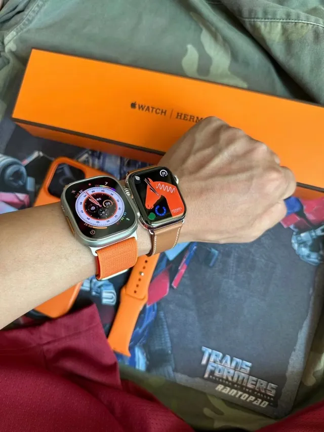 Apple Watch Ultra 2 Gray Orange Titanium Case Modular Sport Bands Sports Watch 15