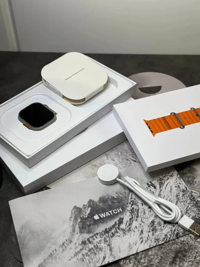 Apple Watch Ultra 2 Gray Orange Titanium Case Modular Sport Bands Sports Watch 17
