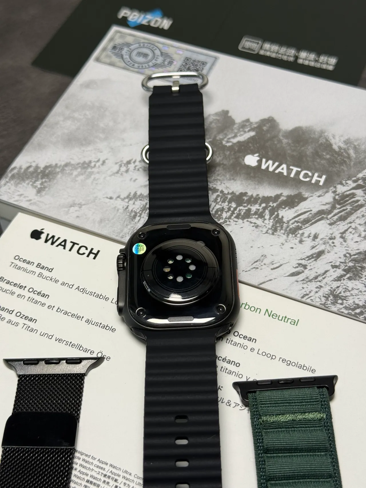 Apple Watch Ultra Pulseira Ocean Preta Relógio Desportivo 7