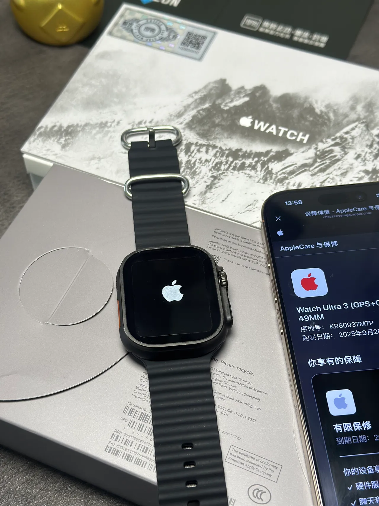 Apple Watch Ultra Pulseira Ocean Preta Relógio Desportivo 9