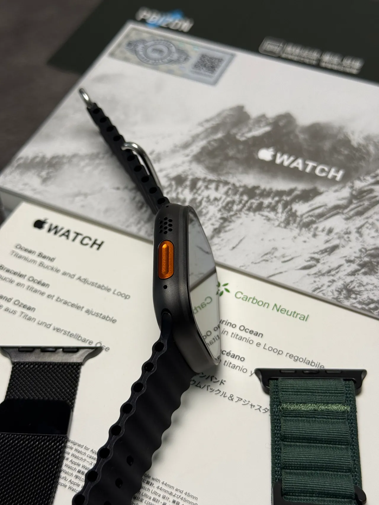 Apple Watch Ultra Pulseira Ocean Preta Relógio Desportivo 14