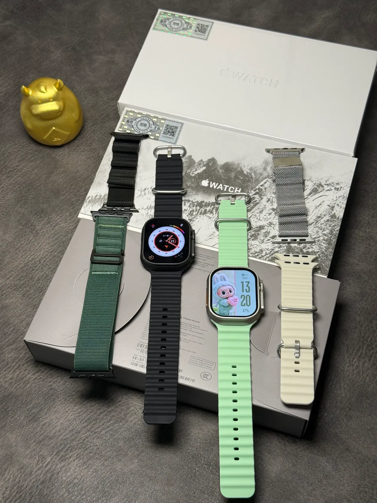 Apple Watch Ultra Pulseira Ocean Preta Relógio Desportivo 16
