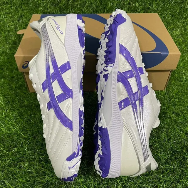 ASICS Arthur's TF Blanc Violet Pelouse Chaussures de Football 6