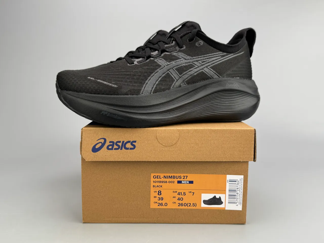 ASICS Black Monochromatic Engineered Mesh Upper Running Shoes 2