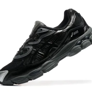ASICS Black Silver Mesh And Synthetic Upper Sculpted Multi-Density Midsole Running Shoes