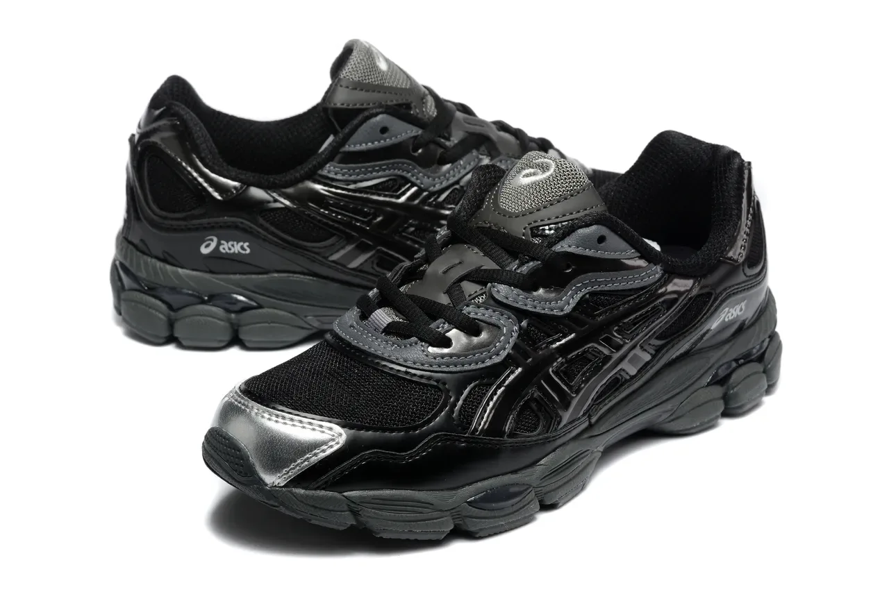 ASICS Black Silver Mesh And Synthetic Upper Sculpted Multi-Density Midsole Running Shoes 2
