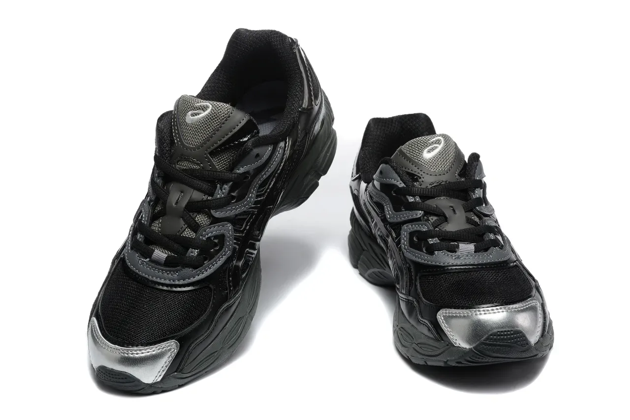 ASICS Black Silver Mesh And Synthetic Upper Sculpted Multi-Density Midsole Running Shoes 3