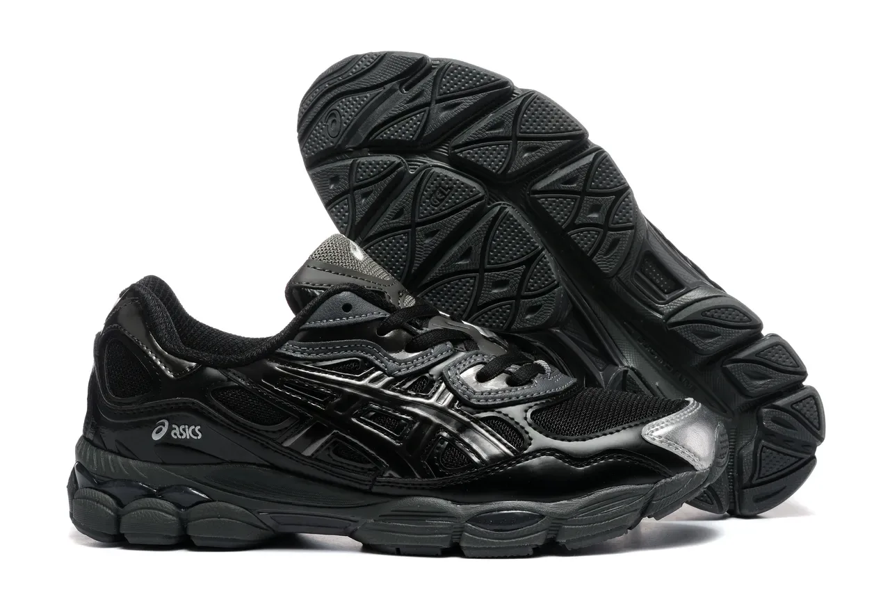 ASICS Black Silver Mesh And Synthetic Upper Sculpted Multi-Density Midsole Running Shoes 5