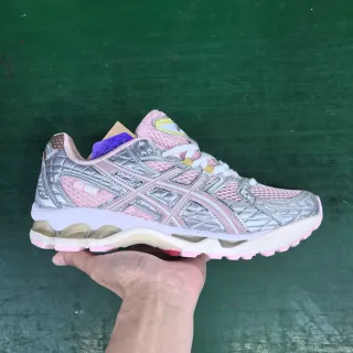 ASICS Gel-Kayano Pink and Silver Metallic Running Shoes