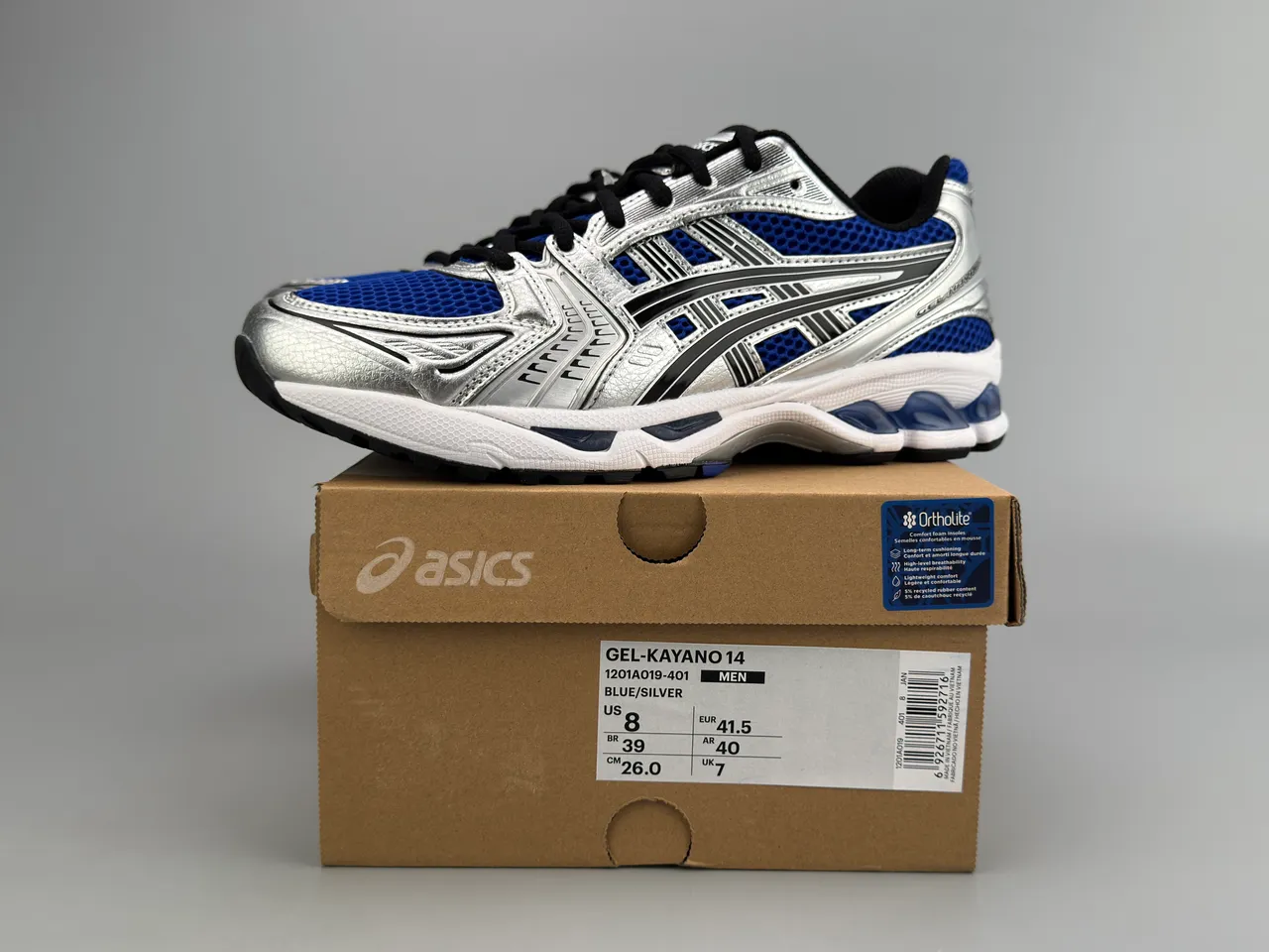 ASICS Gel-Kayano Silver and Royal Blue Tênis de corrida 2